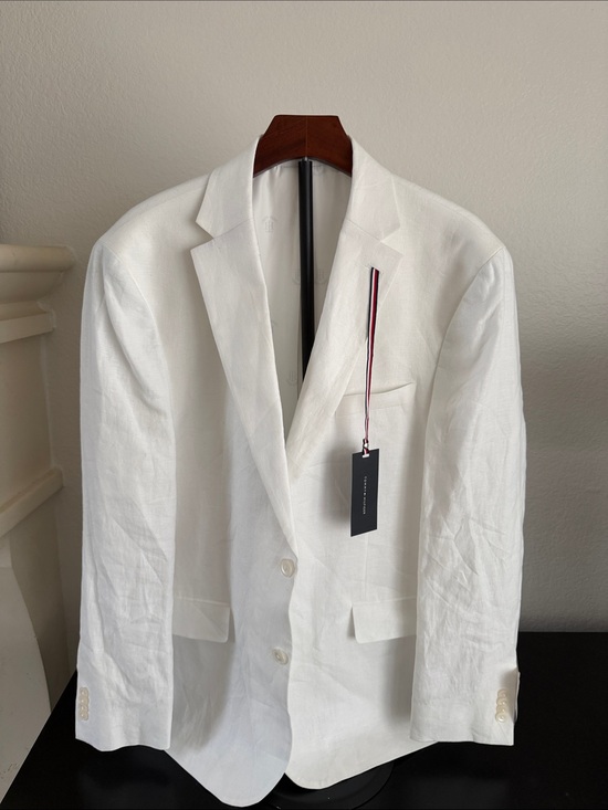 Tommy Hilfiger Other - Mens Tommy Hilfiger White Linen Blazer - Classic Single-Breasted Jacket